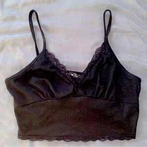 Black laced crop top